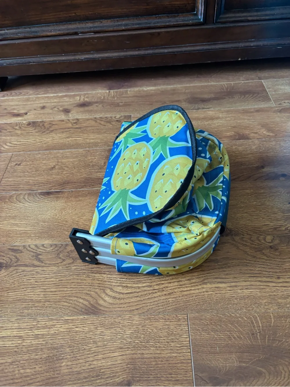 Pineapple Print Foldable Market Basket - Blue & Yellow